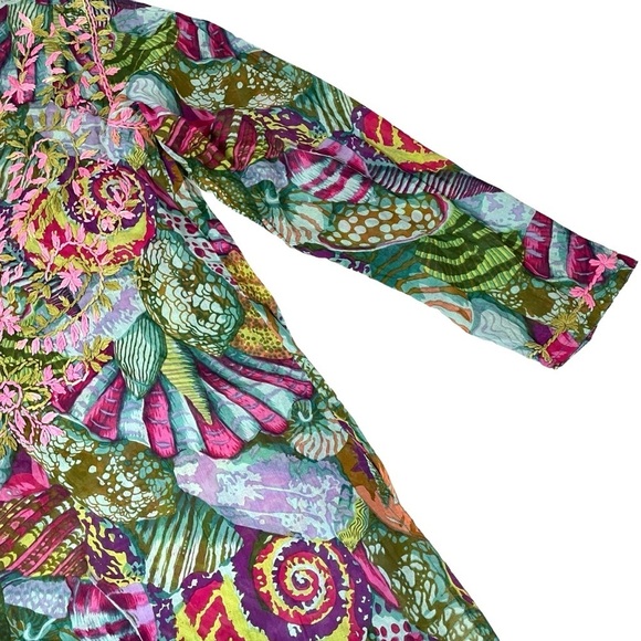 NWT Raj Floral Embroidered Boho Tunic Cover Up Multicolor Medium - Picture 7 of 14